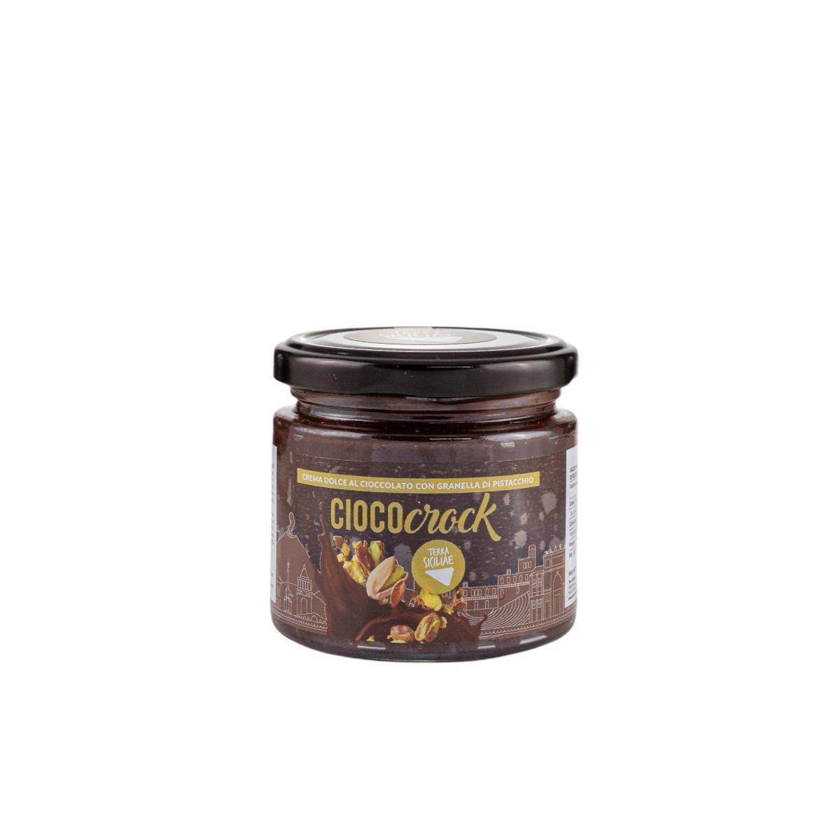CiocoCrock, Crema dolce spalmabile al Cioccolato con granella di Pistacchio , 190 g